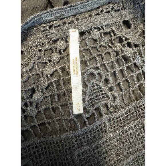 Free People Women's Halter Emily Lace-Bodice Mini Dress Black Medium - Picture 6 of 11